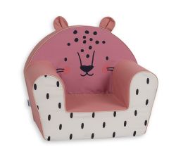JC25 DELSIT - FAUTEUIL À OREILLES LÉOPARD ROSE